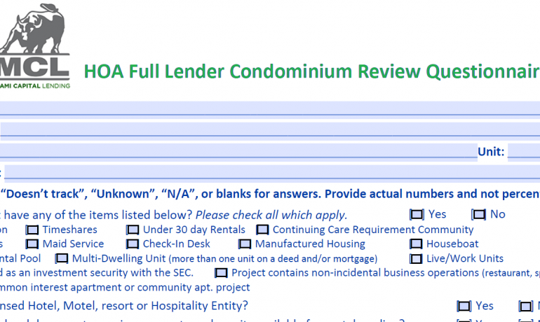 Condominium Questionnaire Enhancements